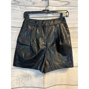 NWOT Moodie Black Faux Leather Shorts Size S